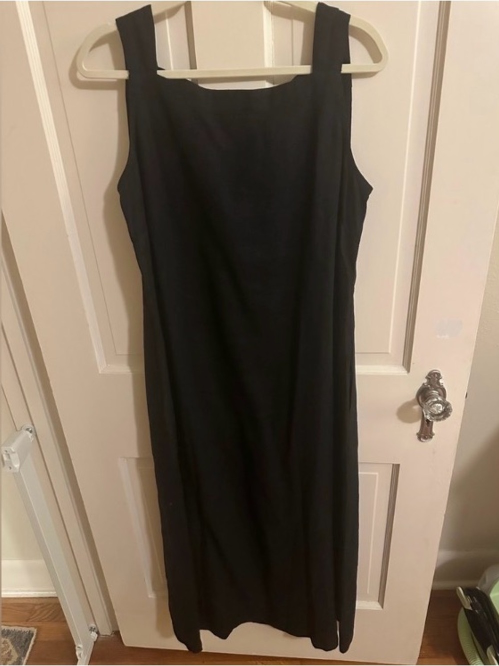 Flax black linen square neck maxi dress small - Picture 7 of 8